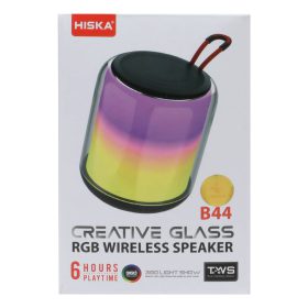 اسپیکر شیشه ای شارژی قابل حمل RGB مدل HISKA B44 آکبند